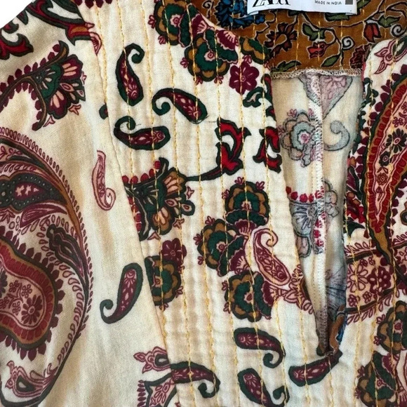 Zara Paisley Mini Dress Multi-Color. Size Medium. - Picture 5 of 11